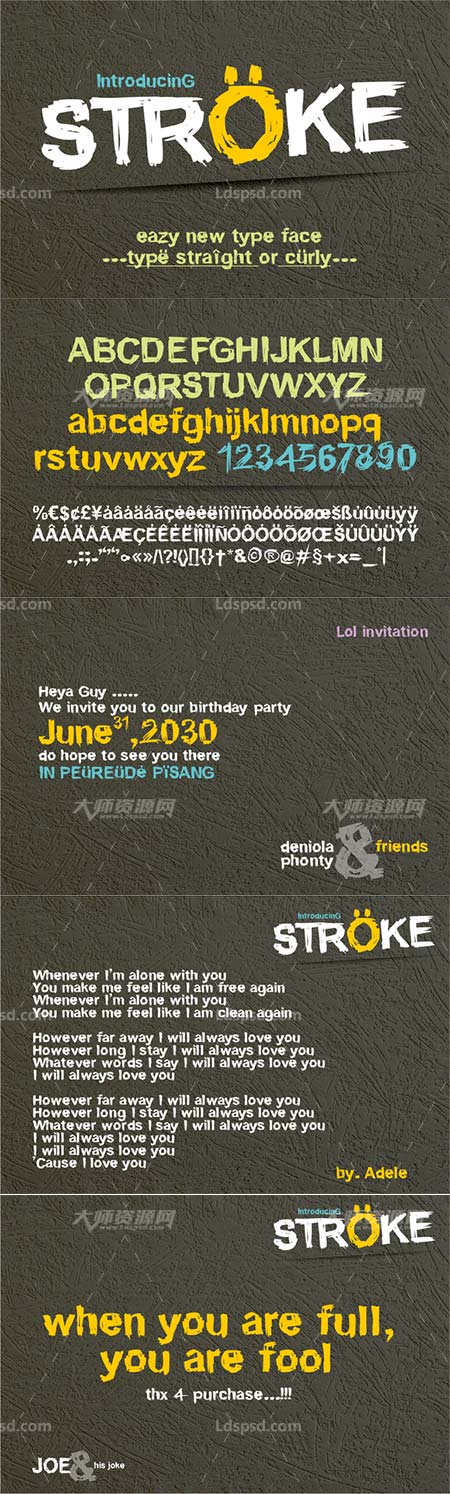 STROKE,漫画风格的英文字体